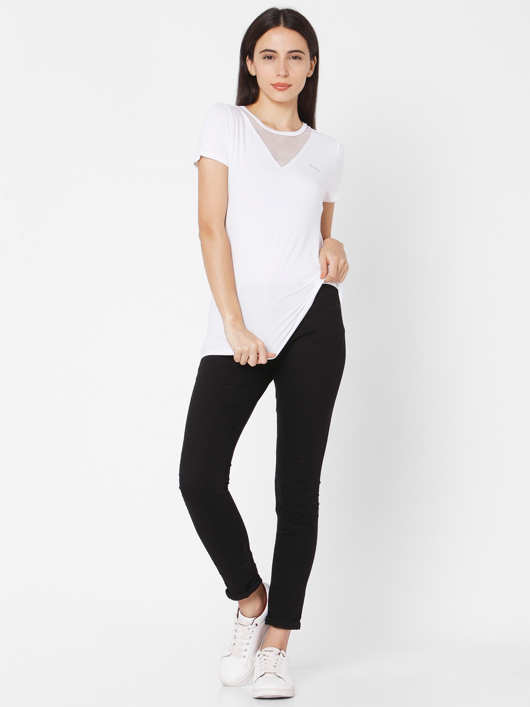spykar | Women's Black Cotton Solid Skinny Jeans 0