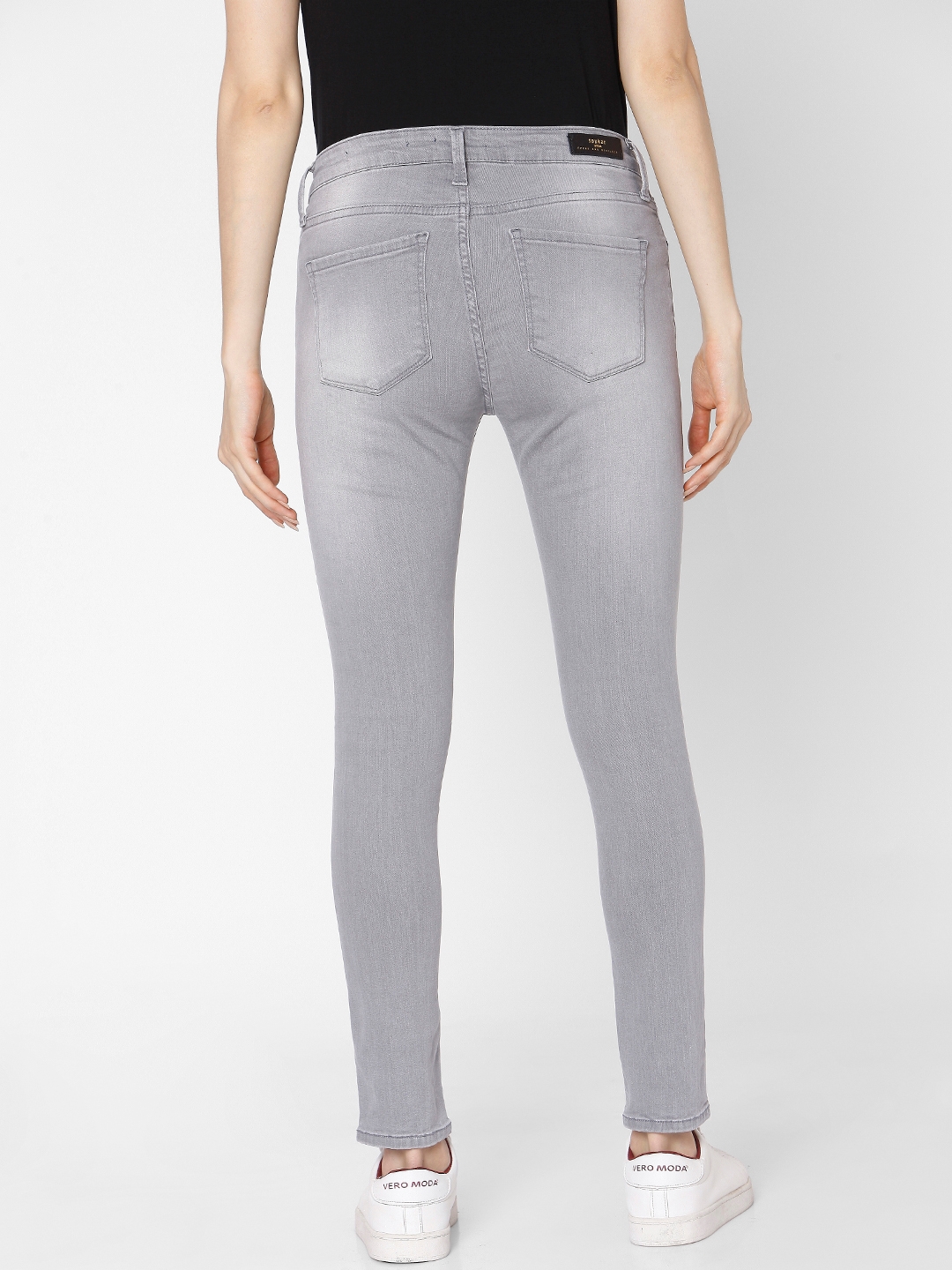 spykar | Women's Grey Cotton Solid Skinny Jeans 4