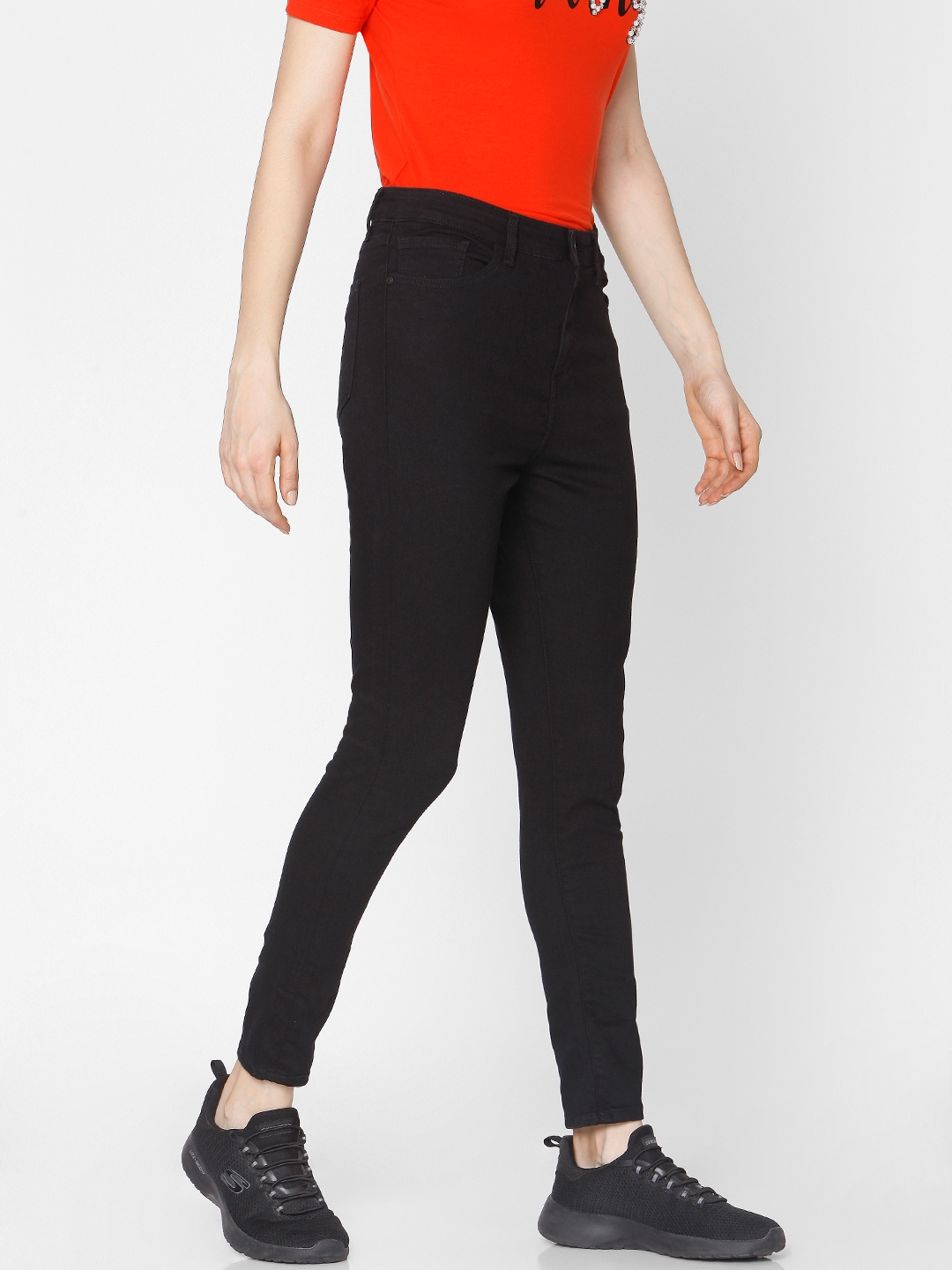 spykar | Women's Black Cotton Solid Slim Jeans 3