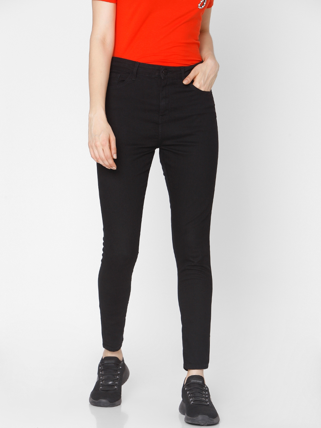 spykar | Women's Black Cotton Solid Slim Jeans 1