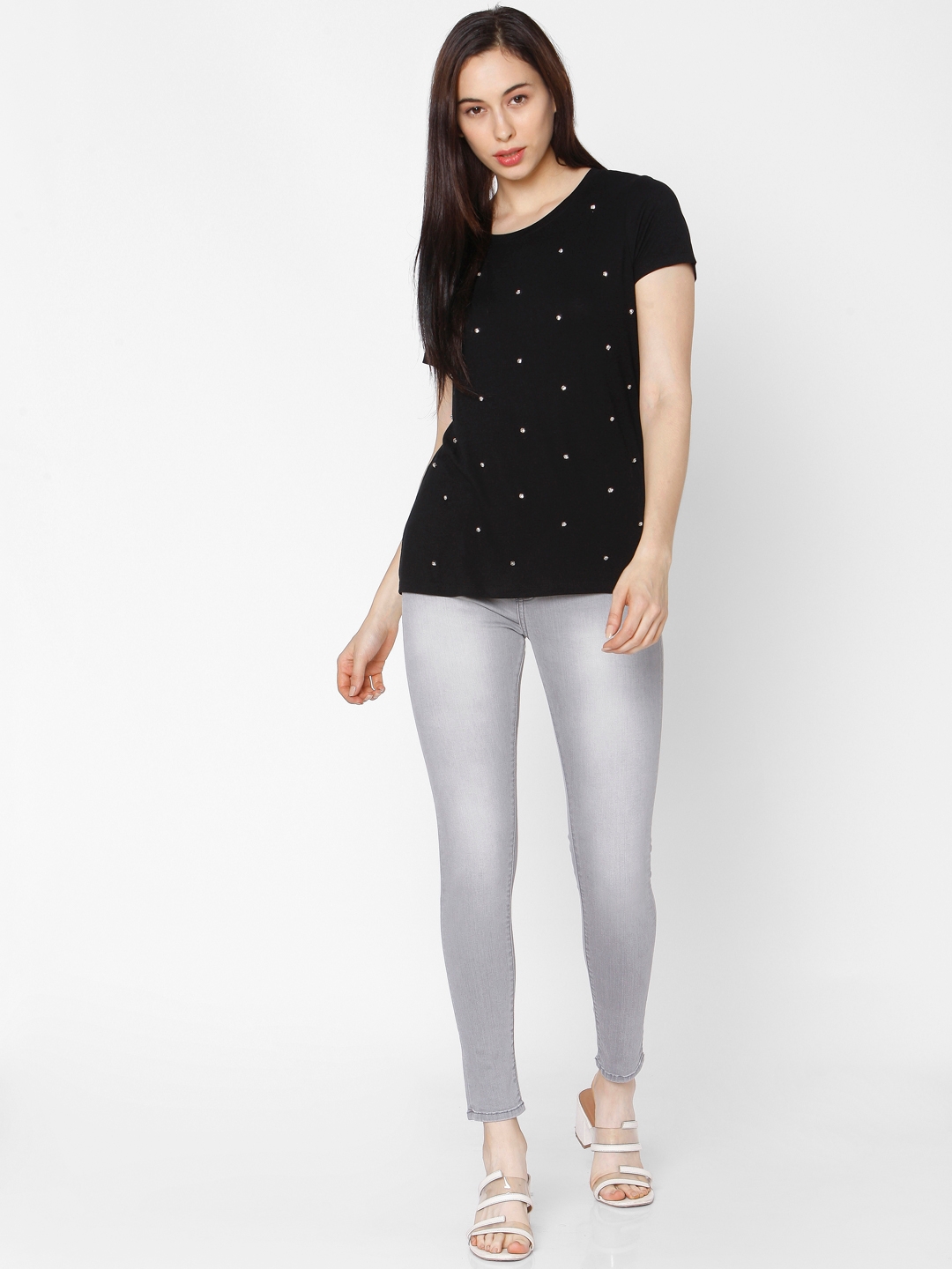 Spykar | Women's Grey Cotton Solid Skinny Jeans 0
