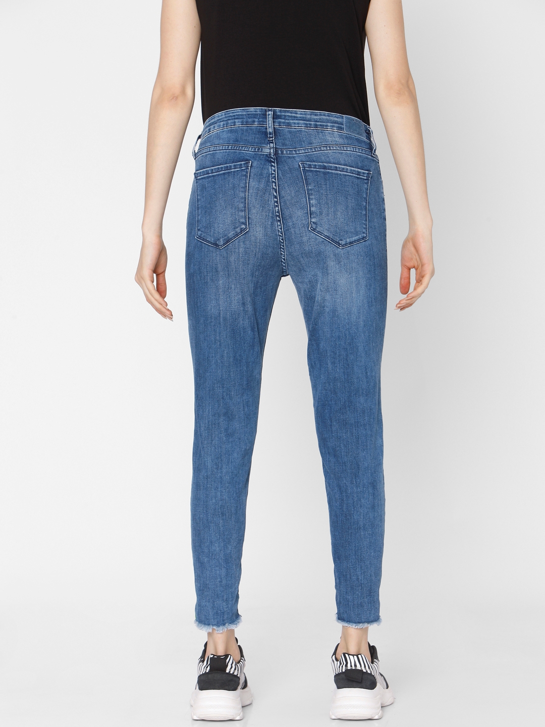spykar | Women's Blue Cotton Ripped Skinny Jeans 4