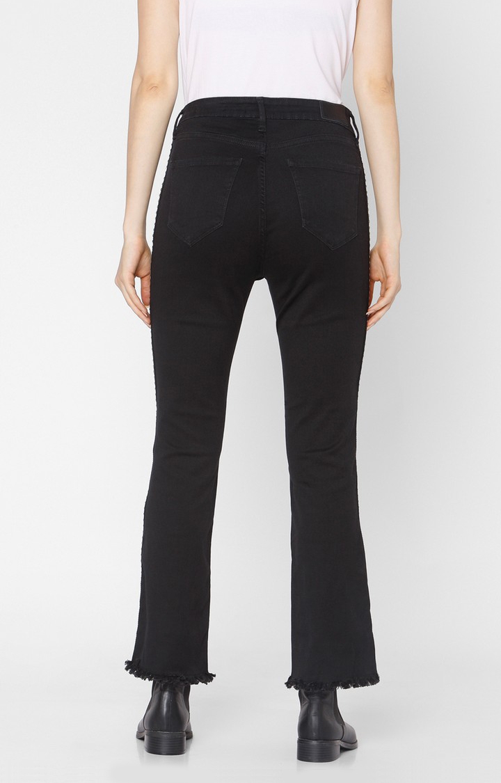 spykar | Women's Black Cotton Solid Bootcut Jeans 4