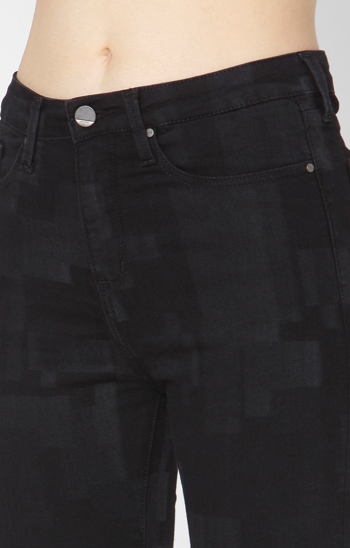 Spykar | Women's Black Cotton Solid Skinny Jeans 5