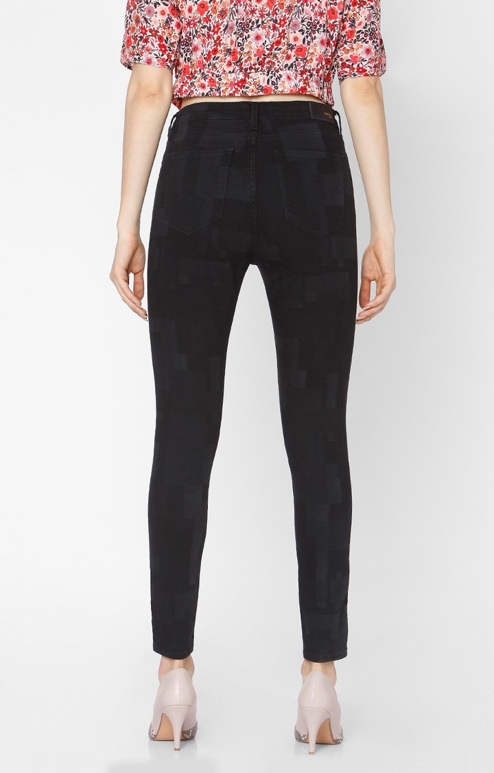 Spykar | Women's Black Cotton Solid Skinny Jeans 4