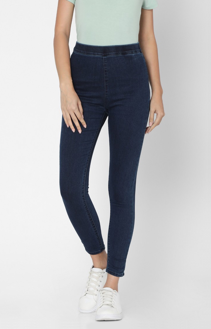 spykar | Women's Blue Cotton Solid Skinny Jeans 0