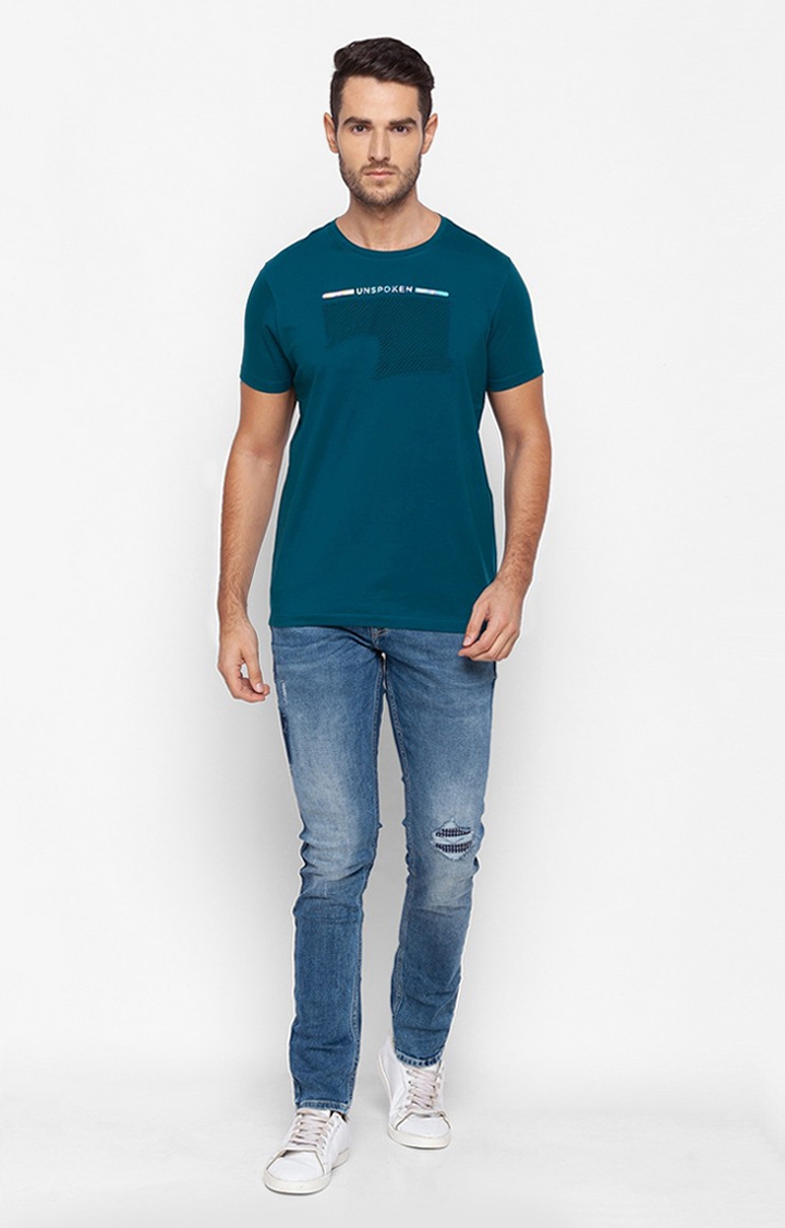 spykar | Spykar Blue Cotton Men T-Shirt 1
