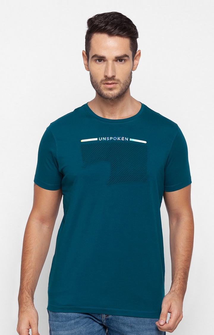 spykar | Spykar Blue Cotton Men T-Shirt 0