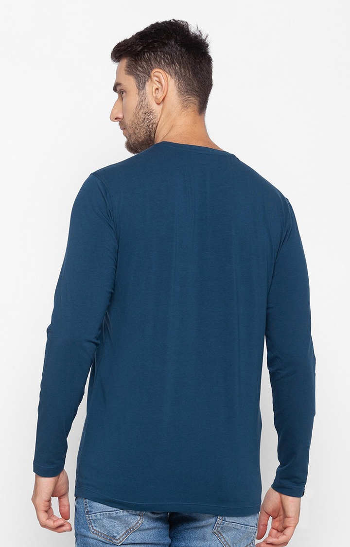 spykar | Spykar Blue Cotton Slim Fit T-Shirt For Men 3