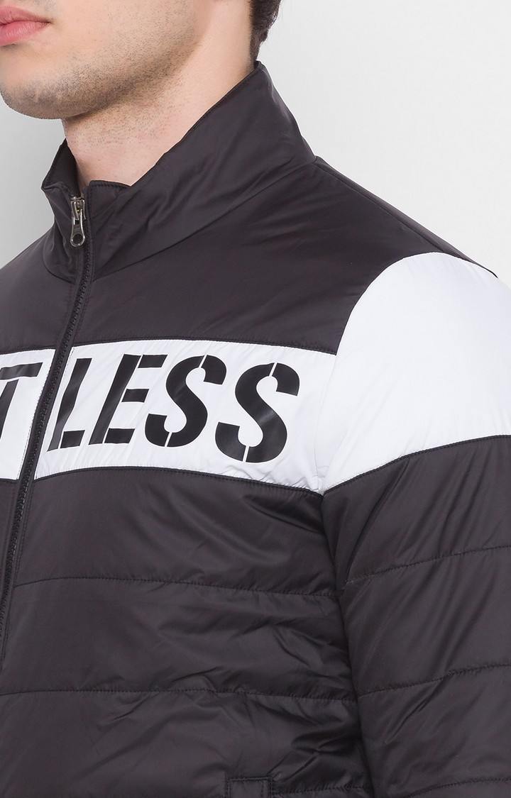 Spykar Black Polyester Regular Fit Bomber Jackets For Men