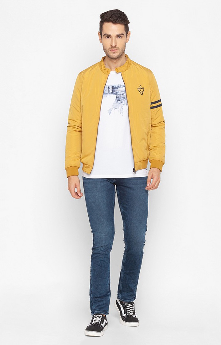 Spykar yellow jacket cheap