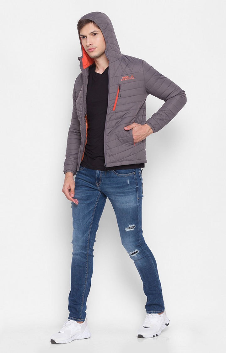 spykar | Spykar Grey Polyester Regular Fit Bomber Jackets For Men 1