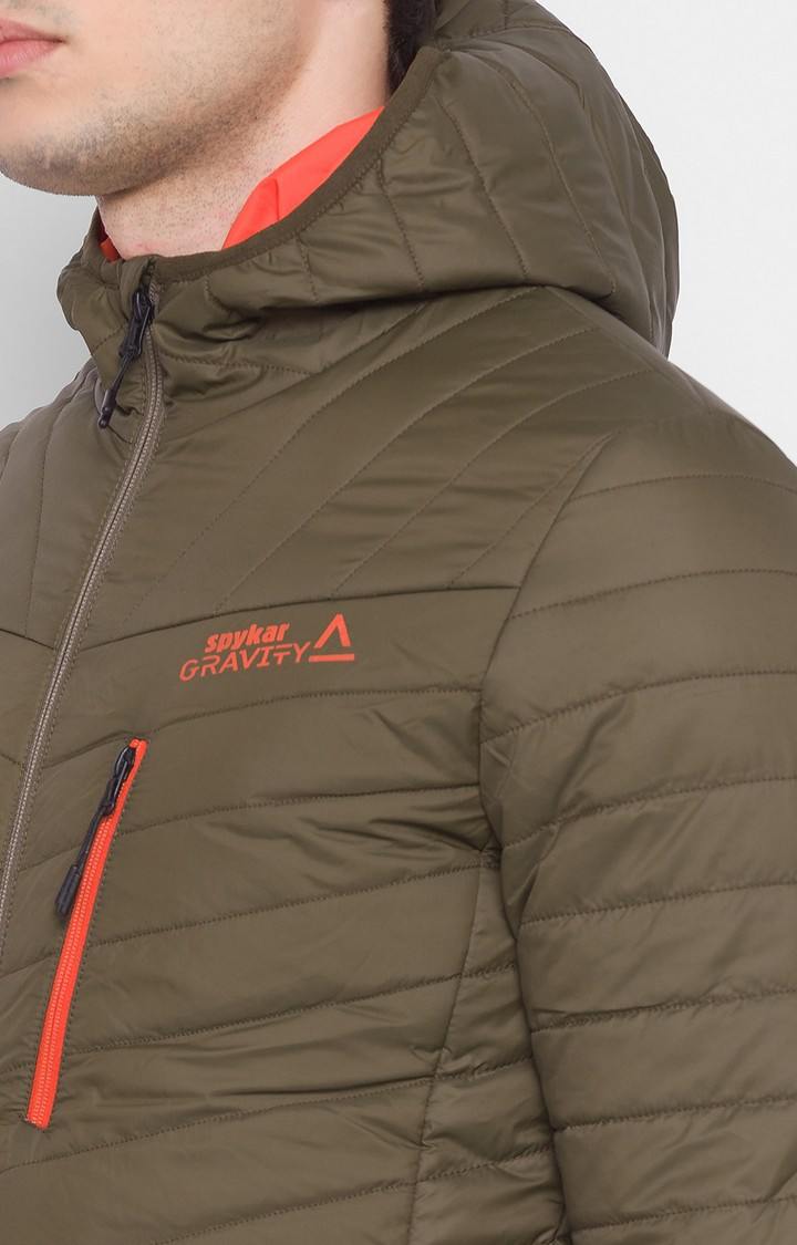 Spykar Green Polyester Regular Fit Bomber Jackets For Men