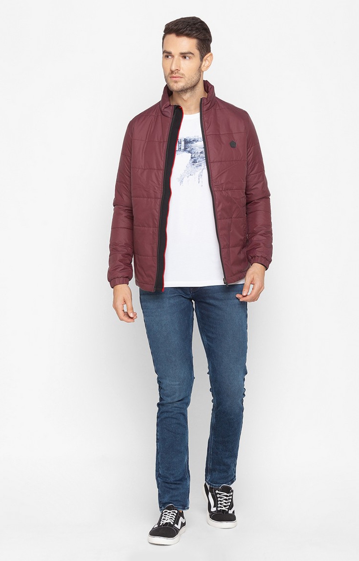 spykar | Spykar Red Polyester Regular Fit Jackets For Men 1