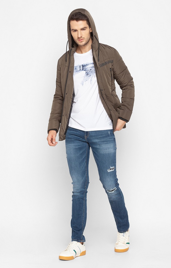 spykar | Spykar Brown Polyester Regular Fit Jackets For Men 1