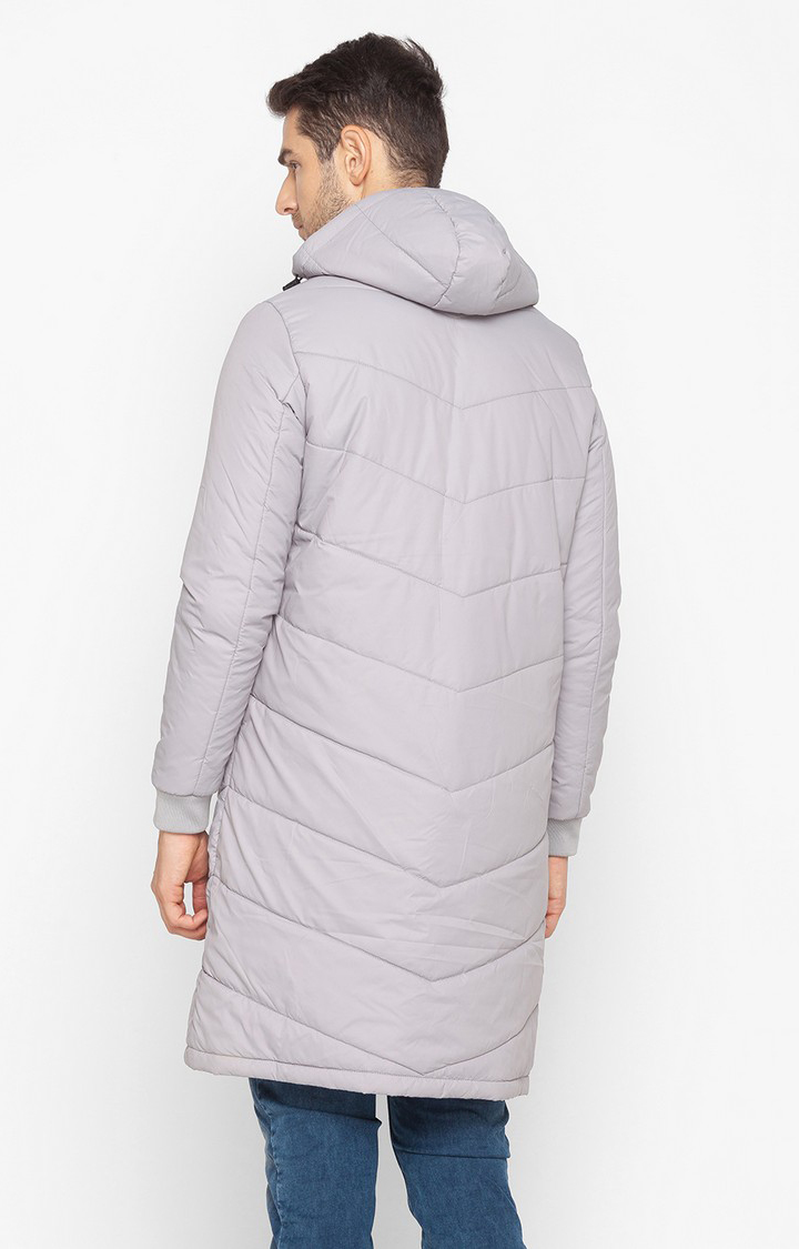 Spykar Grey Polyester Regular Fit Bomber Jackets For Men