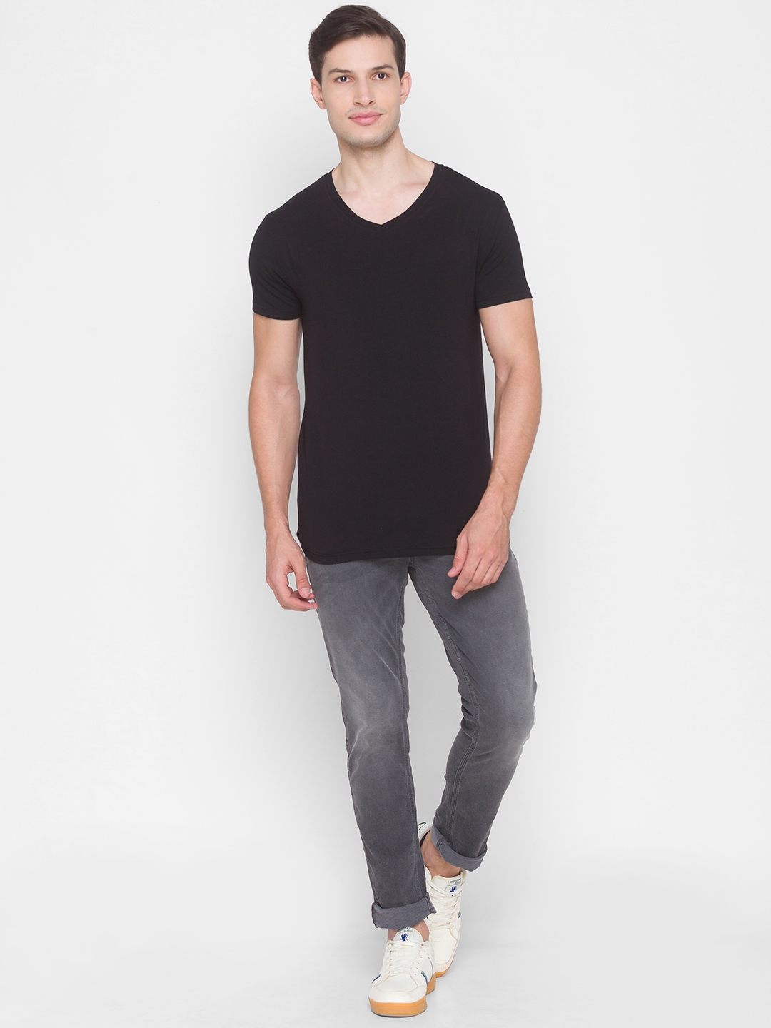 spykar | Men's Grey Cotton Solid Regular Jeans 1