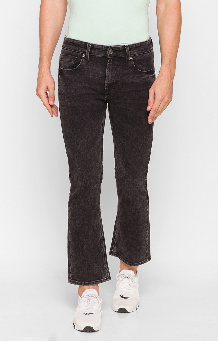 spykar Men s Black Cotton Solid Bootcut Jeans
