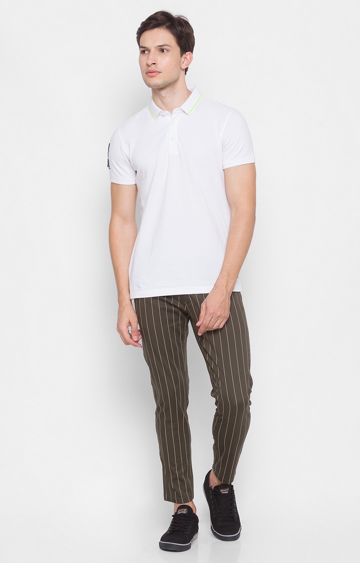 spykar | Men's Brown Cotton Solid Trousers 2
