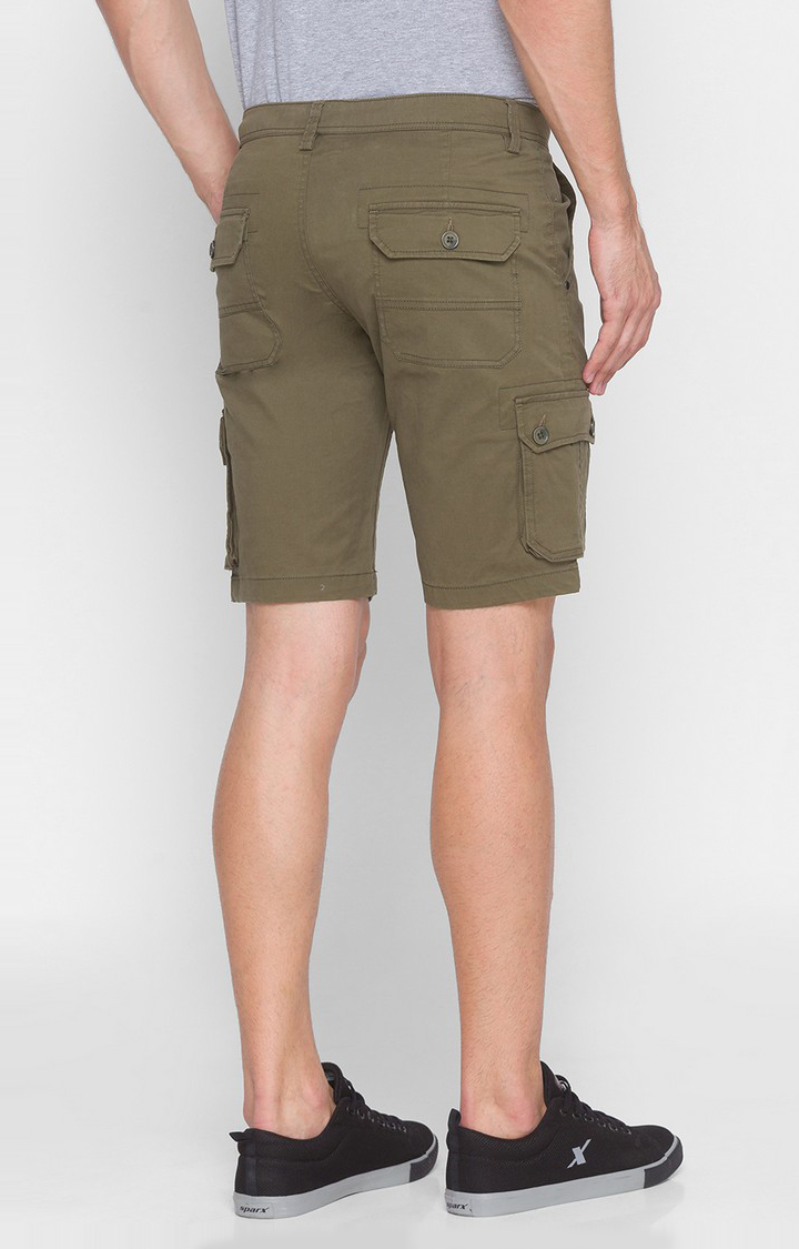 Men s Brown Cotton Solid Shorts