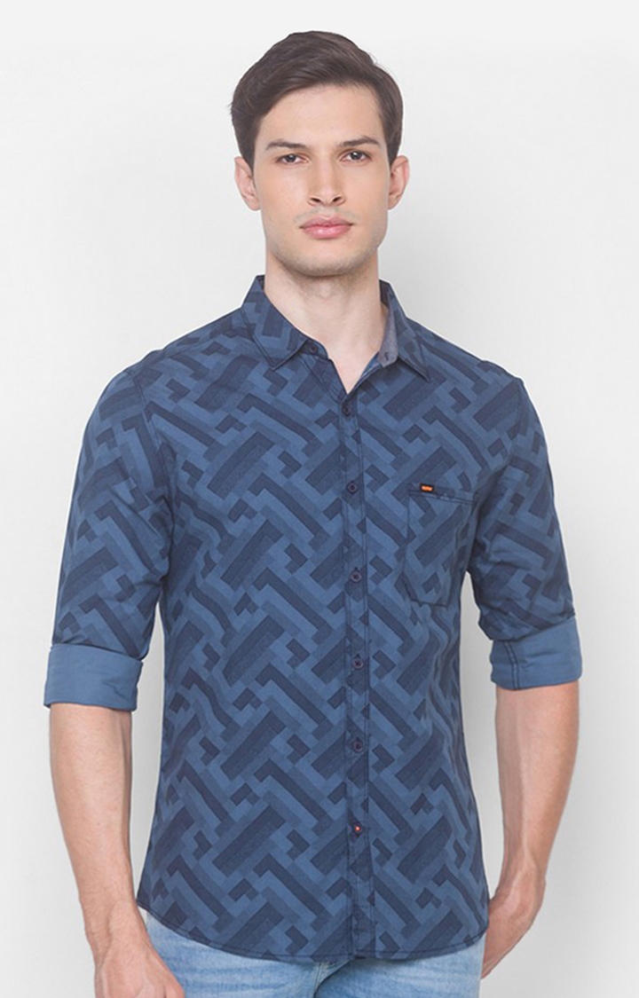 Buy SPYKAR Men Blue Faded Denim Shirt - Shirts for Men 8619431 | Myntra