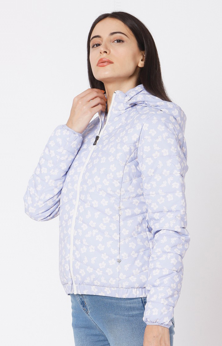 Spykar Purple Cotton Regular Fit Bomber Jackets For Women