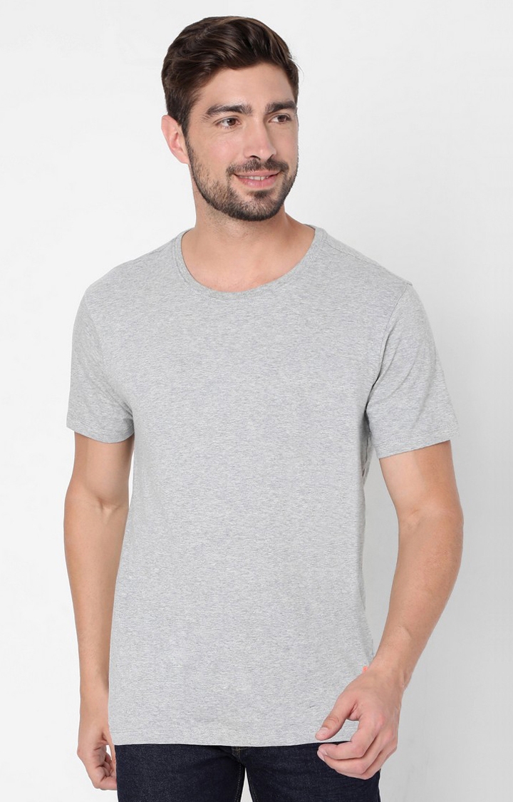 spykar | Spykar Grey Cotton Slim Fit T-Shirt For Men - Pack Of 3 4