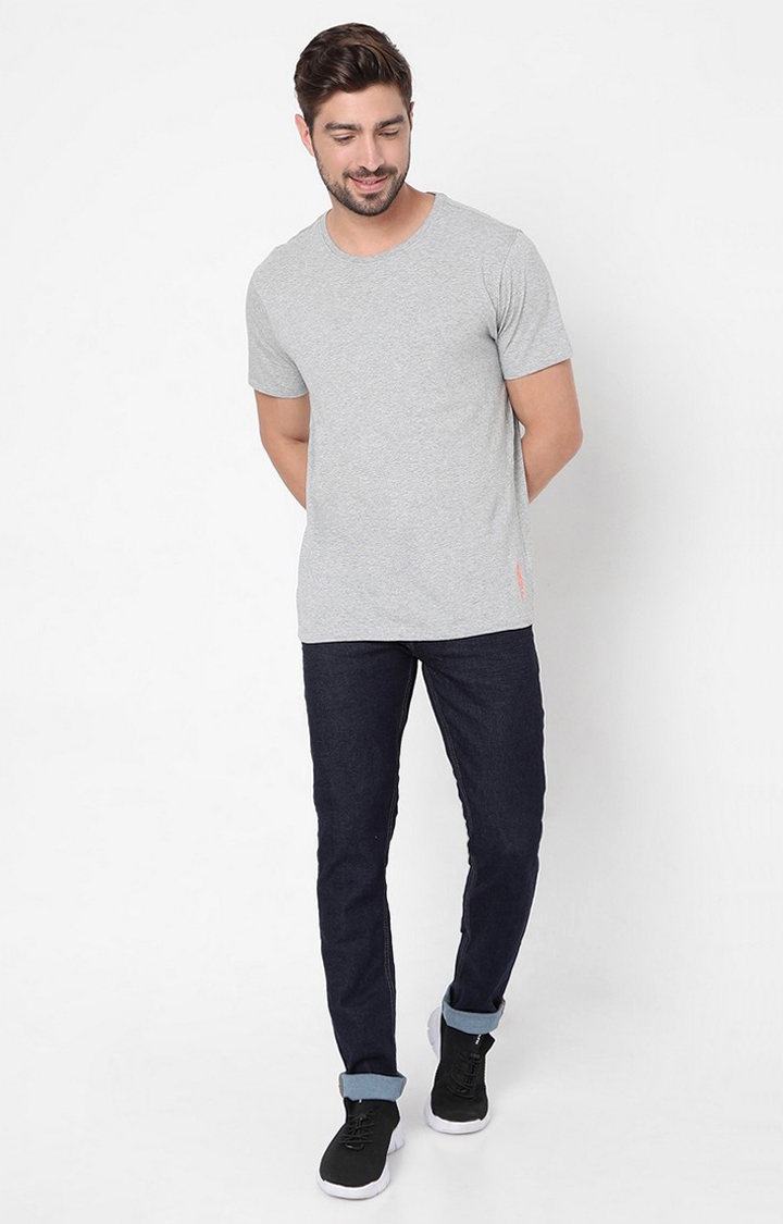 spykar | Spykar Grey Cotton Slim Fit T-Shirt For Men - Pack Of 3 3