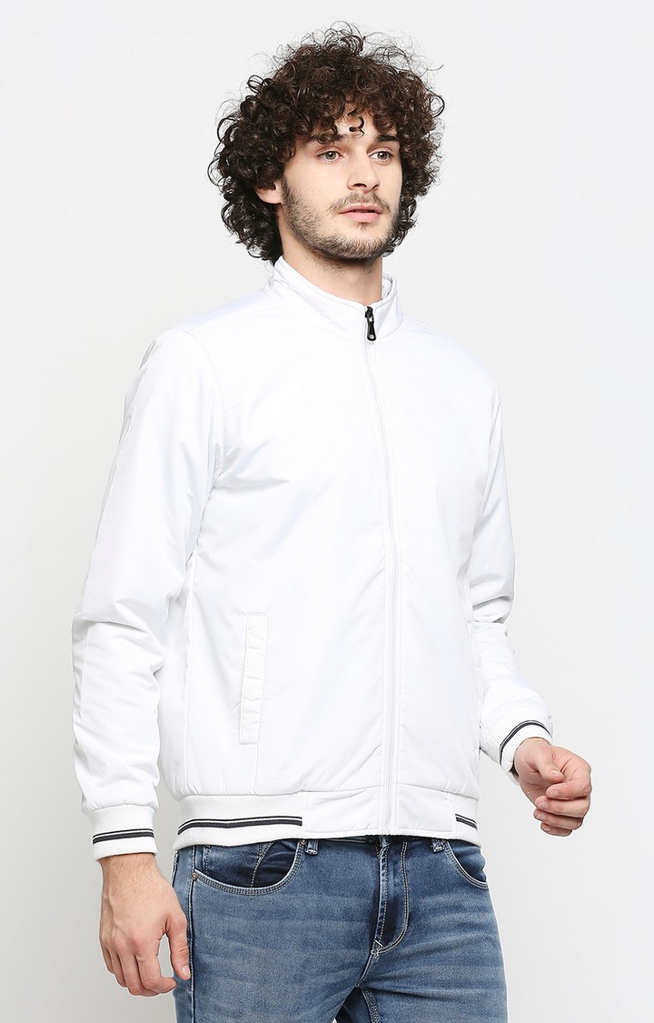 Being Human Regular Fit Men Collared Jackets-White