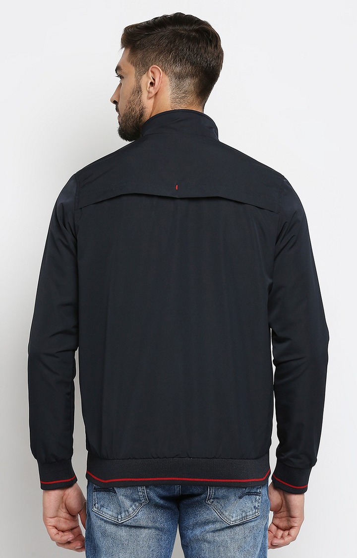 spykar | Spykar Blue Polyester Regular Fit Bomber Jackets For Men 4