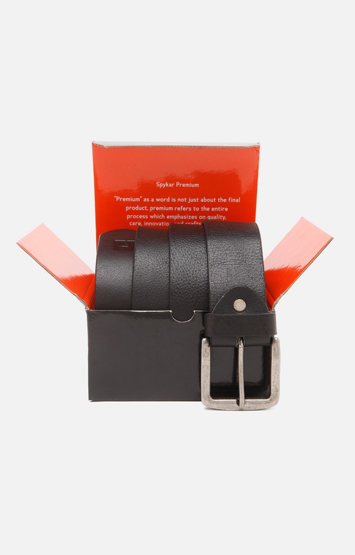 spykar | Spykar Black Leather Belt 5