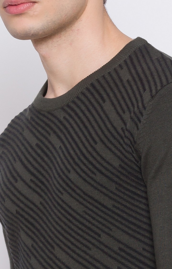 spykar | Spykar Green Cotton Regular Fit Sweatshirt For Men 4