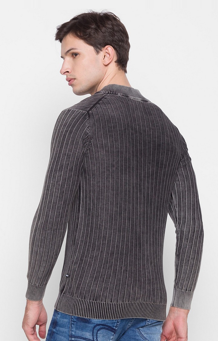 spykar | Spykar Grey Cotton Men Sweater 3