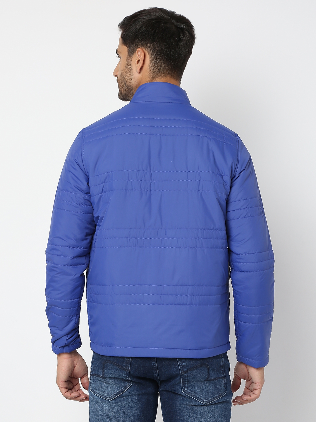 spykar | Spykar Men Royal Blue Nylon Regular Fit Jacket 3