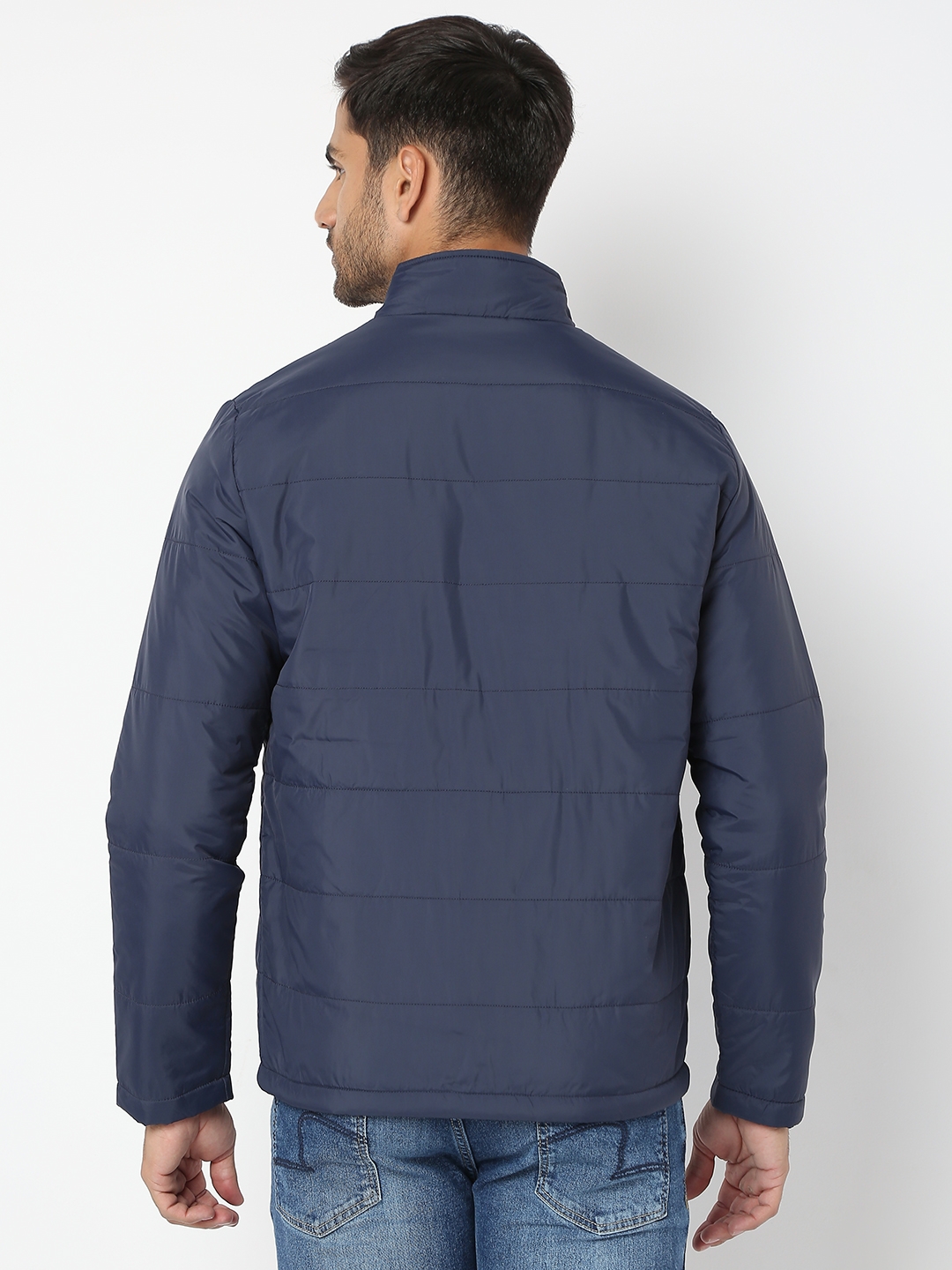 spykar | Spykar Men Navy Blue Nylon Regular Fit Jacket 3