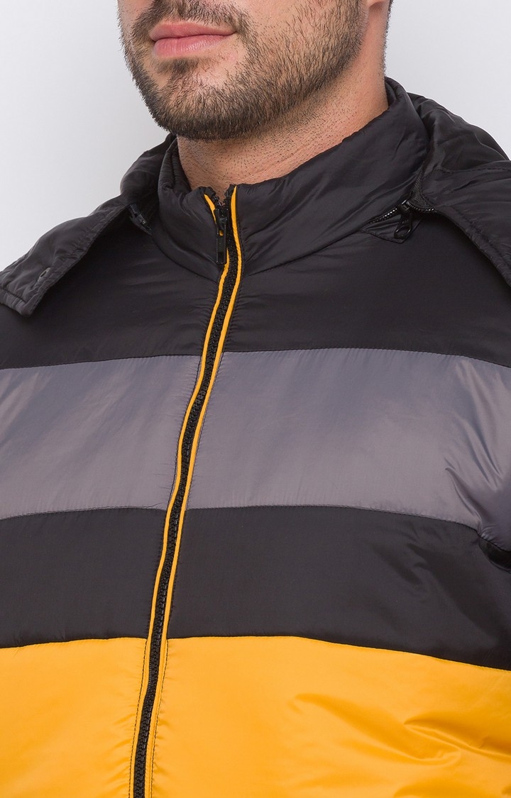 spykar | Spykar Yellow Polyester Regular Fit Bomber Jackets For Men 4