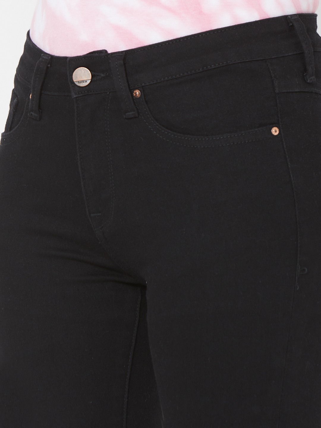 Women's Black Lycra Solid Slim Jeans