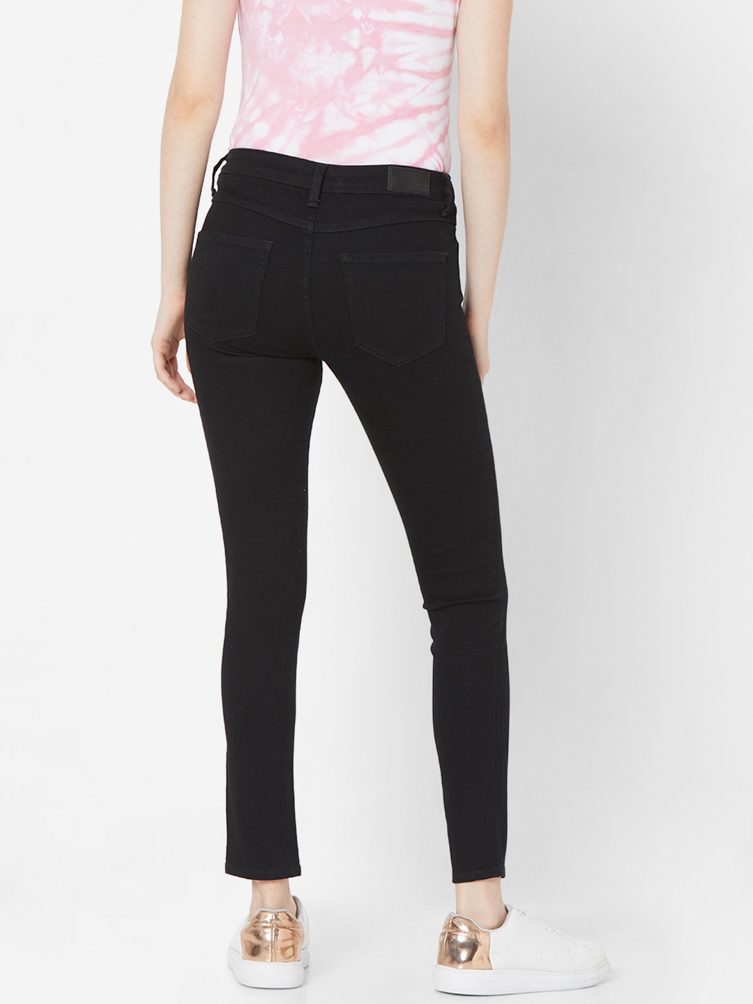 Women's Black Lycra Solid Slim Jeans