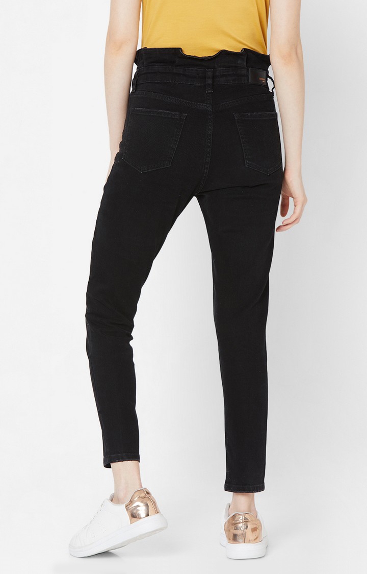spykar | Women's Black Lycra Solid Slim Jeans 4