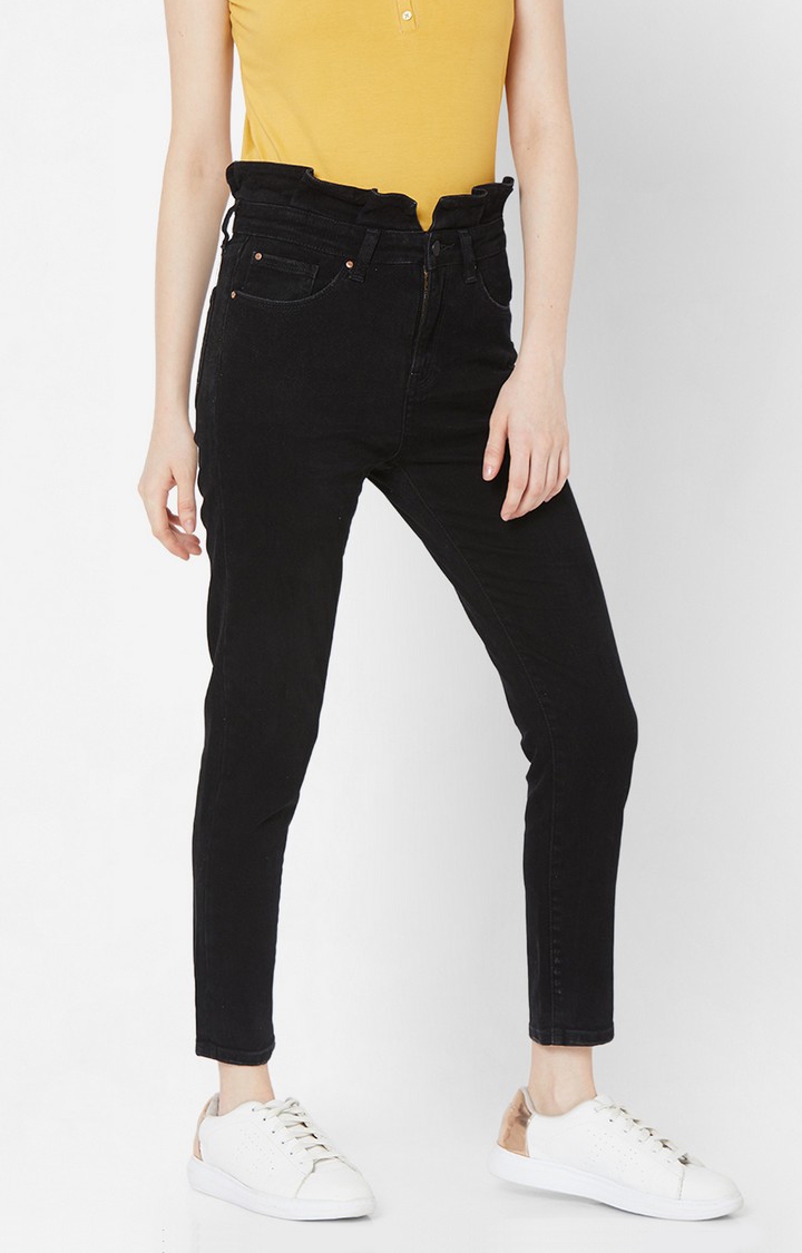 spykar | Women's Black Lycra Solid Slim Jeans 3