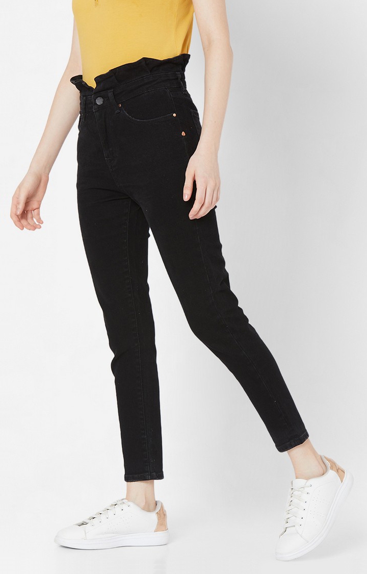 spykar | Women's Black Lycra Solid Slim Jeans 2