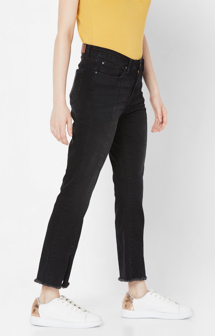 spykar | Women's Black Lycra Solid Bootcut Jeans 3