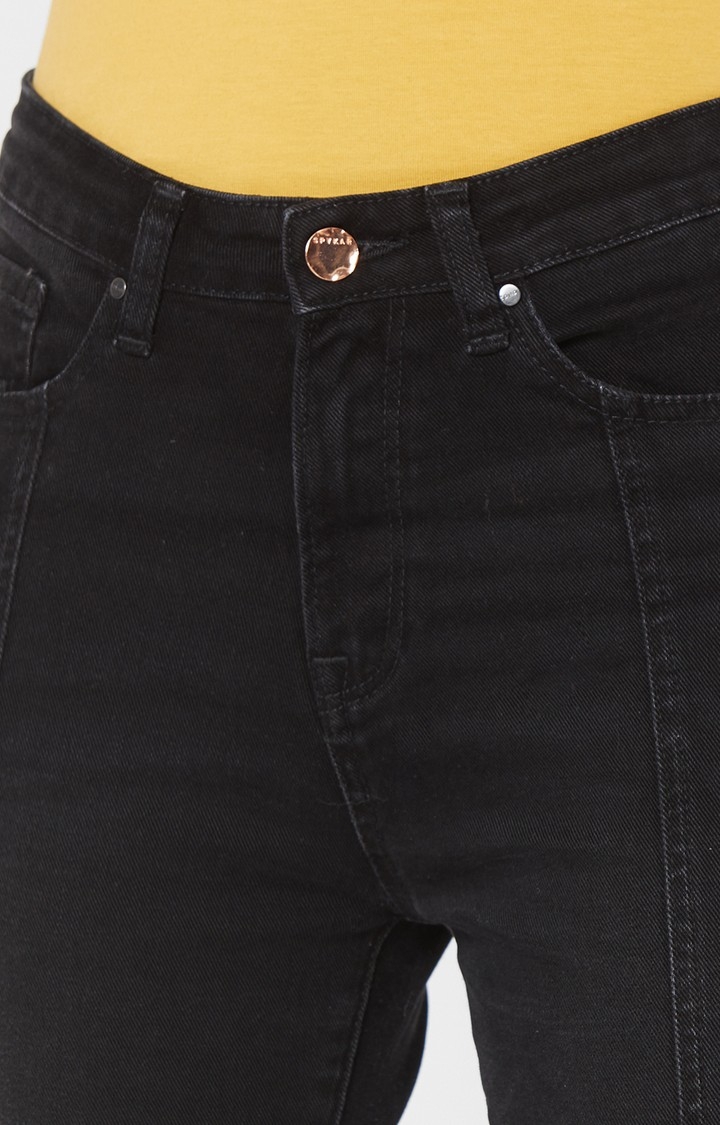 spykar | Women's Black Lycra Solid Bootcut Jeans 5