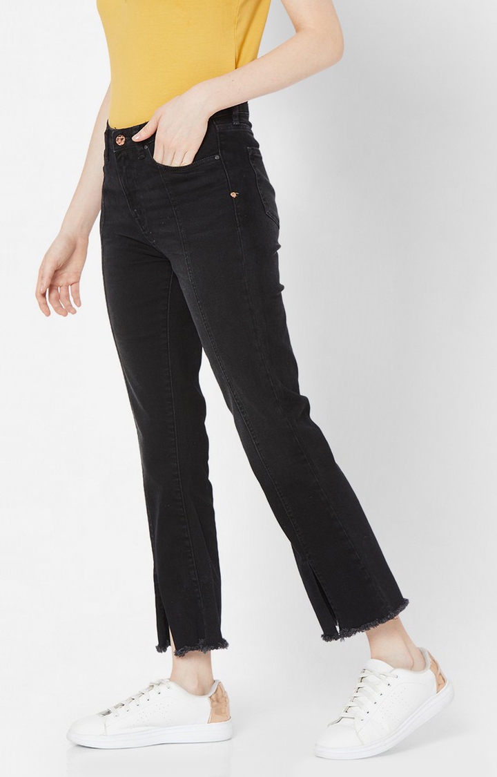 spykar | Women's Black Lycra Solid Bootcut Jeans 2