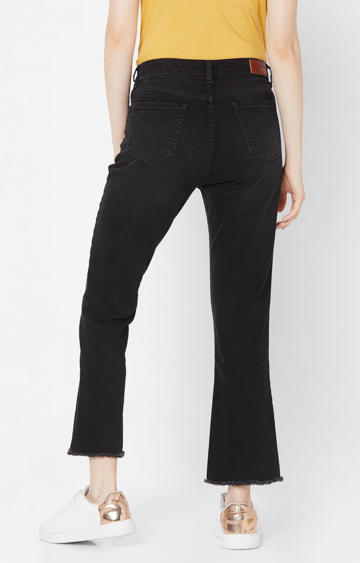 spykar | Women's Black Lycra Solid Bootcut Jeans 4