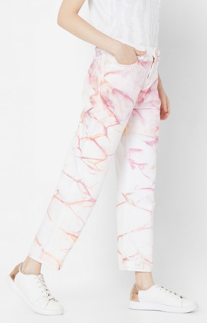 spykar | Women's White Cotton Solid Straight Jeans 3