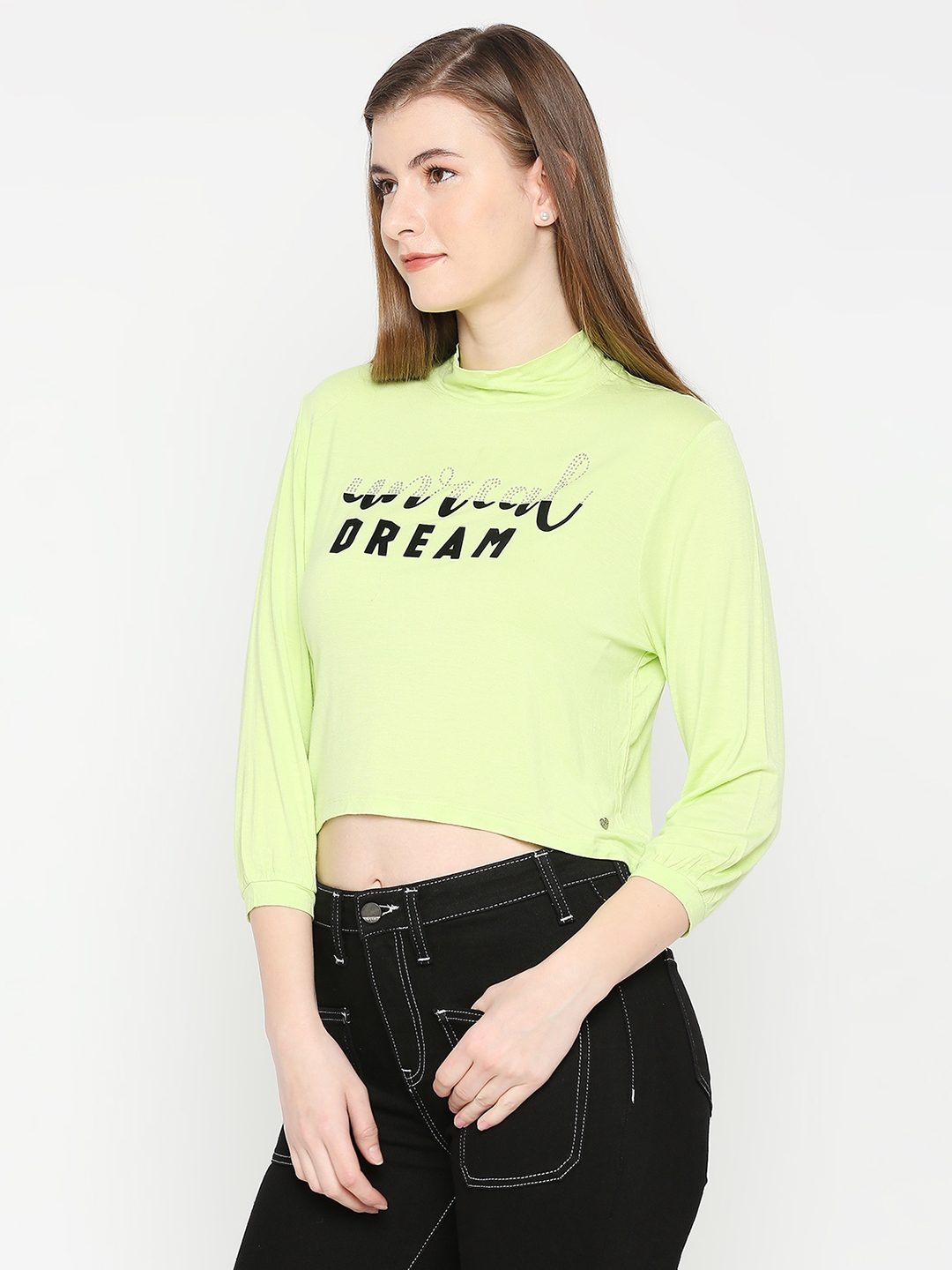 spykar | Spykar Green Cotton Women T-Shirt 1