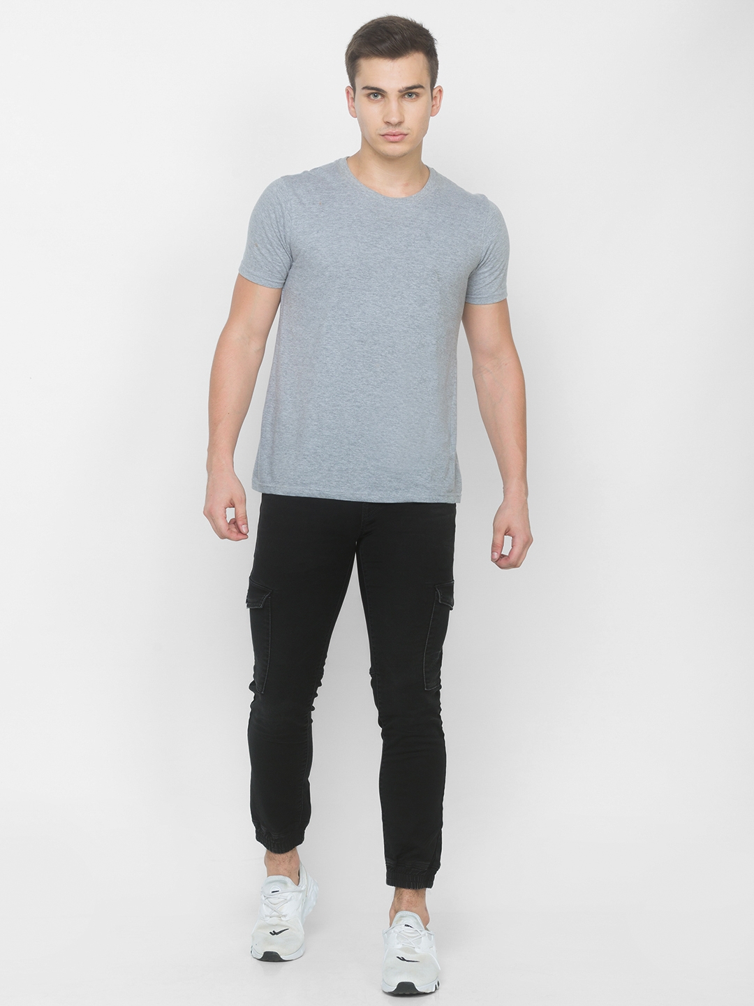 Spykar | Men's Black Cotton Solid Joggers Jeans 1