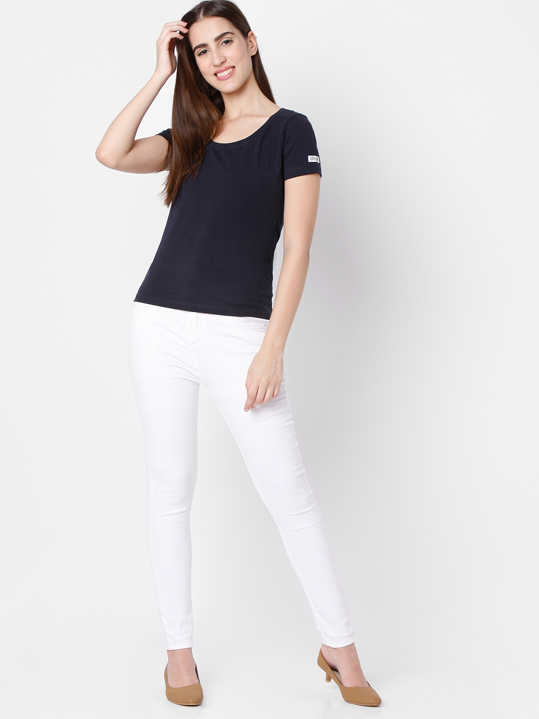 spykar | Women's White Cotton Solid Skinny Jeans 4