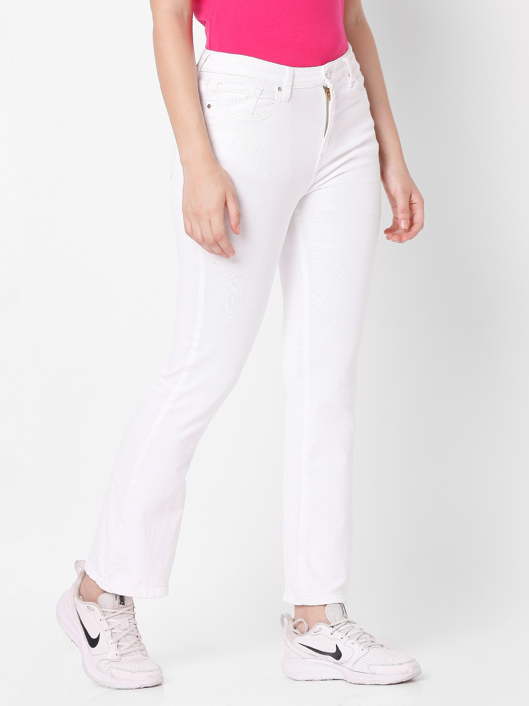 spykar | Women's White Cotton Solid Slim Jeans 2